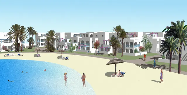 Le Menzel and its beach