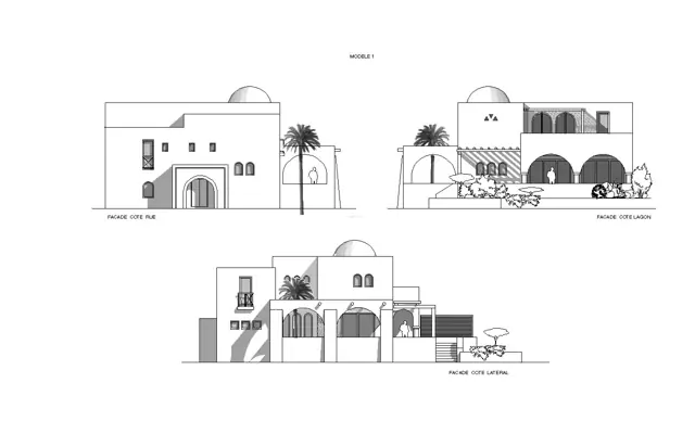 Villa model 1, elevations